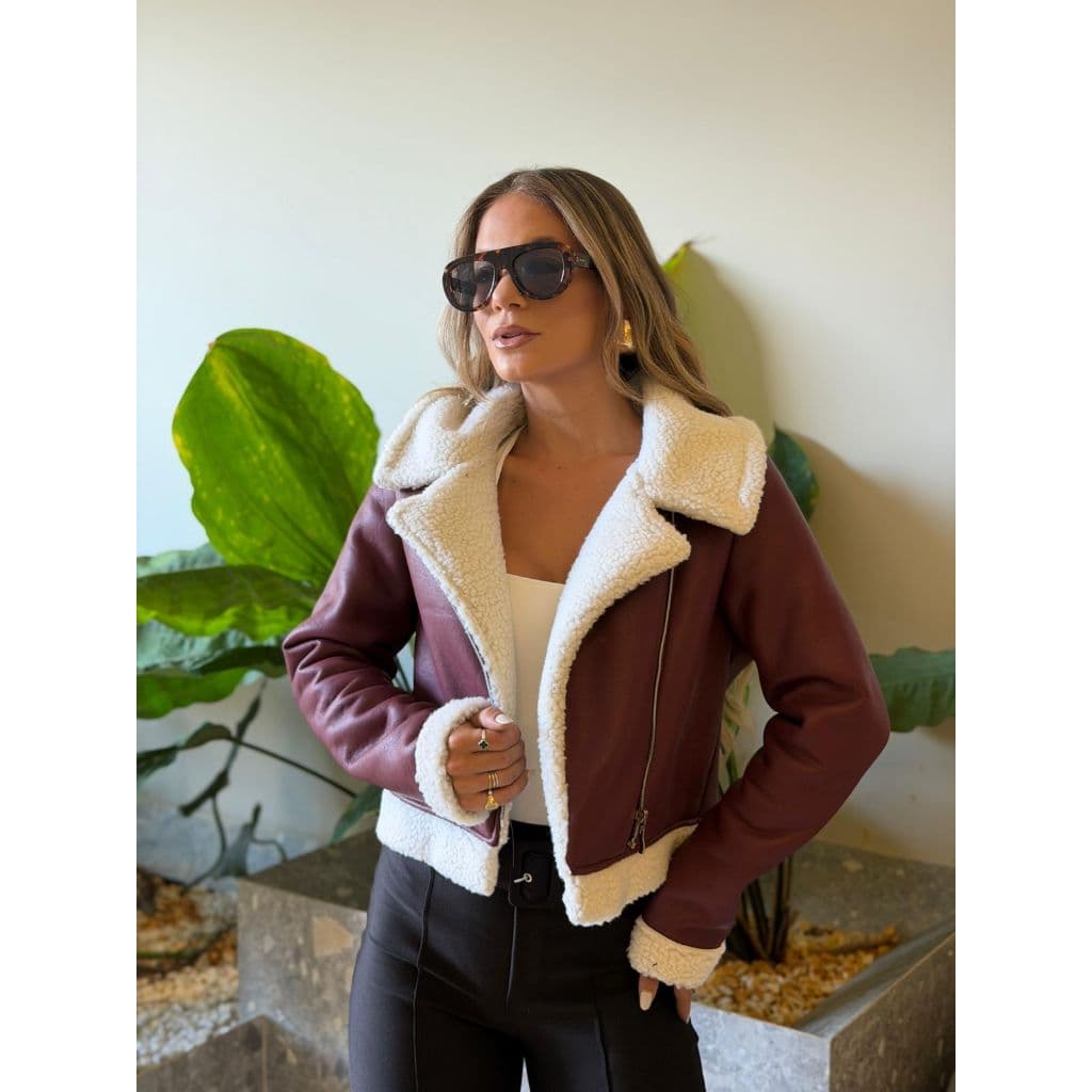 JAQUETA COURO PELUCIADA INVERNO