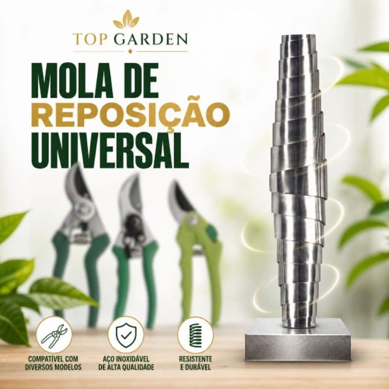 Kit 3, 5 ou 10 Molas Universais para Tesoura de Poda Aço Inox Alta Durabilidade Compatível Profissional