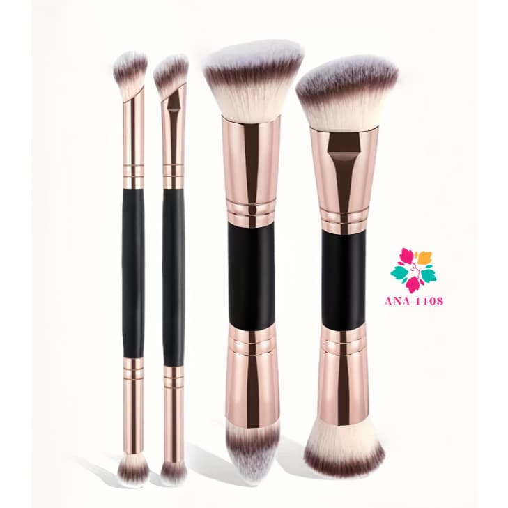ANA 1108/4 Pincéis De Maquiagem De Ponta Dupla/Conjunto Com Parte Superior Plana Angular/Cerdas Maci