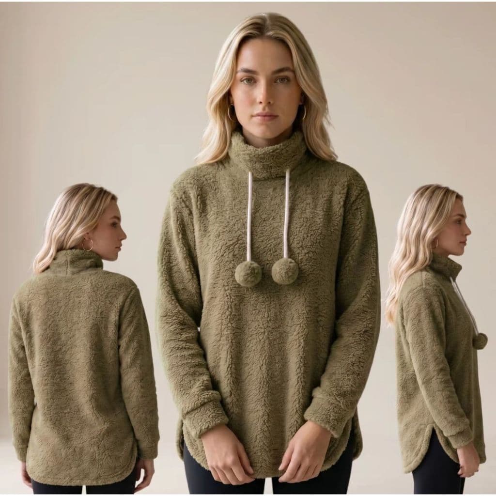 Casaco Sobretudo Feminino Quentinho Forrado Gola Alta Frio