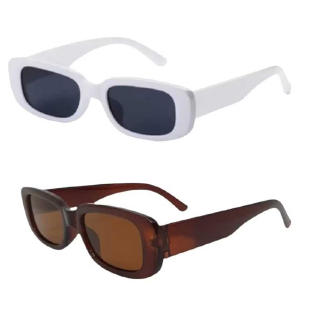 Óculos de Sol Retrô Vintage Preto e Branco - Estilo Versátil com Proteção UV400