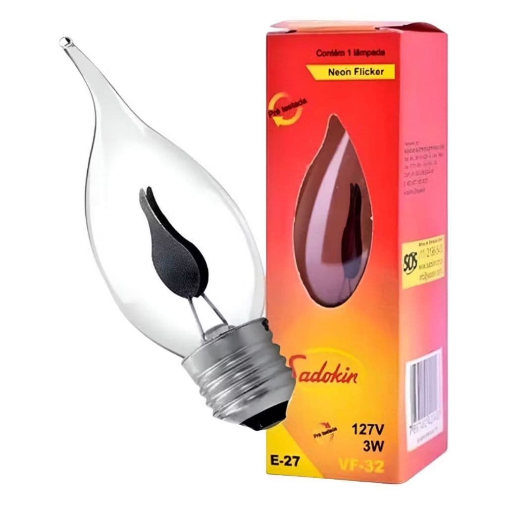 Lâmpada Vela Chama Decorativa 3w E-27 110v/220v