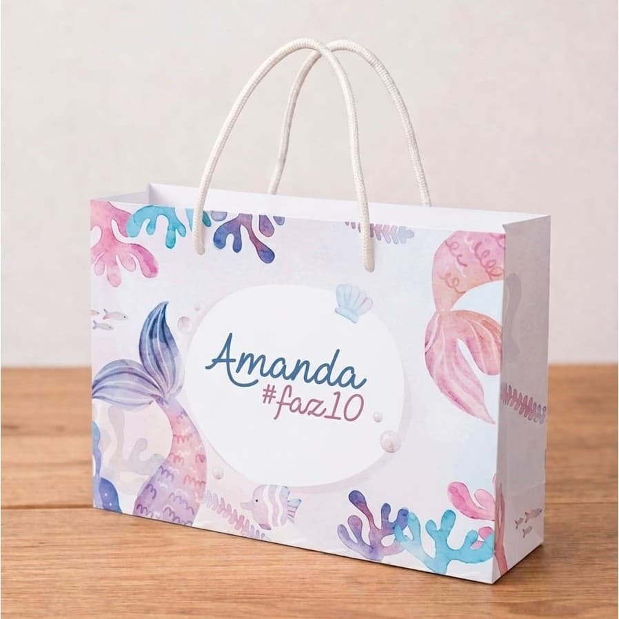 Sacolinha Personalizada Sereia (Pegue e Monte)