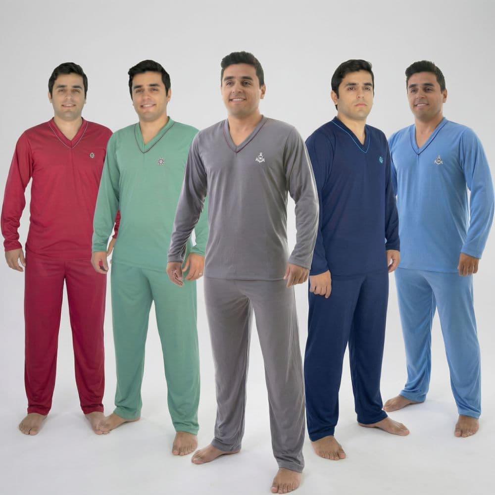 Pijama Masculino Longo Inverno Conjunto Manga Longa Super Confortável Moda Masculina