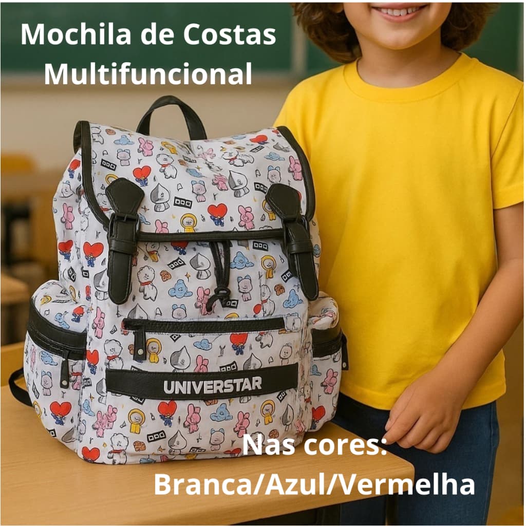 Mochila Costas Para Escola Faculdade Viagem Multifuncional Resistente