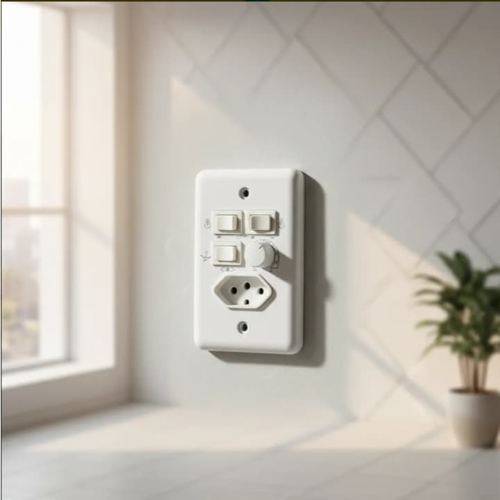 Chave Rotativa 400w Com Tomada- 2 Luz-espelho 4x2