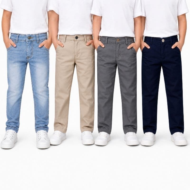Calça Social Infantil Slim Sarja  Menino Festas Casamento
