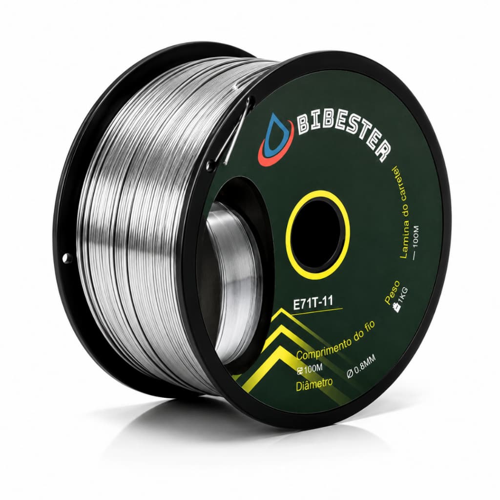 Arame De Solda Mig Uso Sem Gás 0,80mm 1kg Rolo Tubular E71T-11 Bibester
