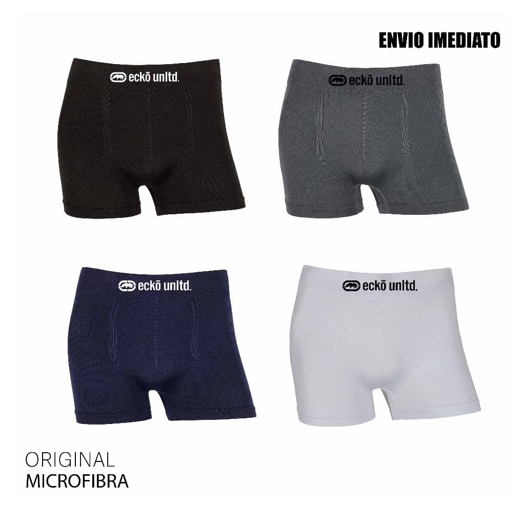 Kit 2 ou 4 cuecas boxer microfibra Original marca Ecko Sem Costura