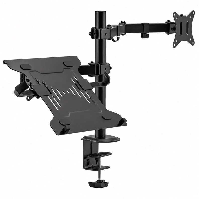 Suporte Duplo Articulado De Mesa Para Monitor E Notebook