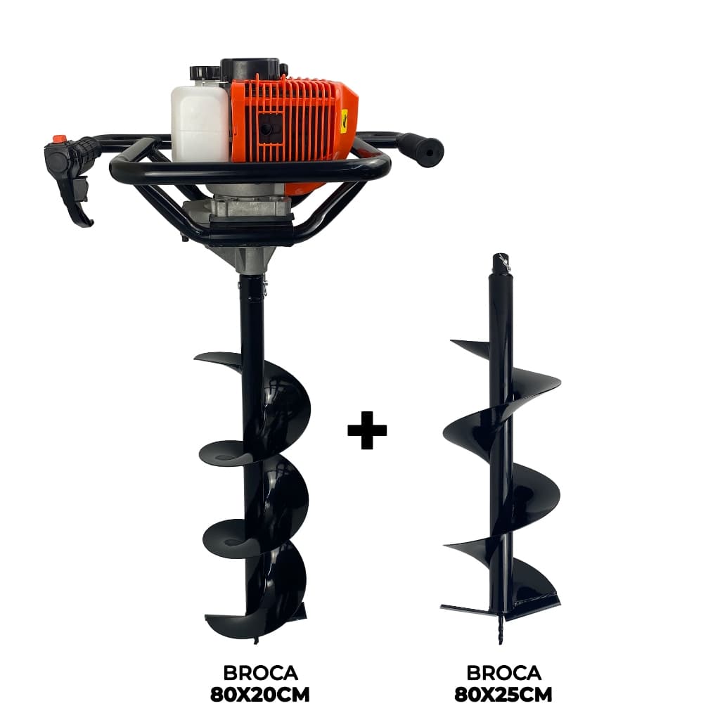 Kit Perfurador de Solo a Gasolina 52cc 2,5HP Profissional FAK520PS Carbon Fak