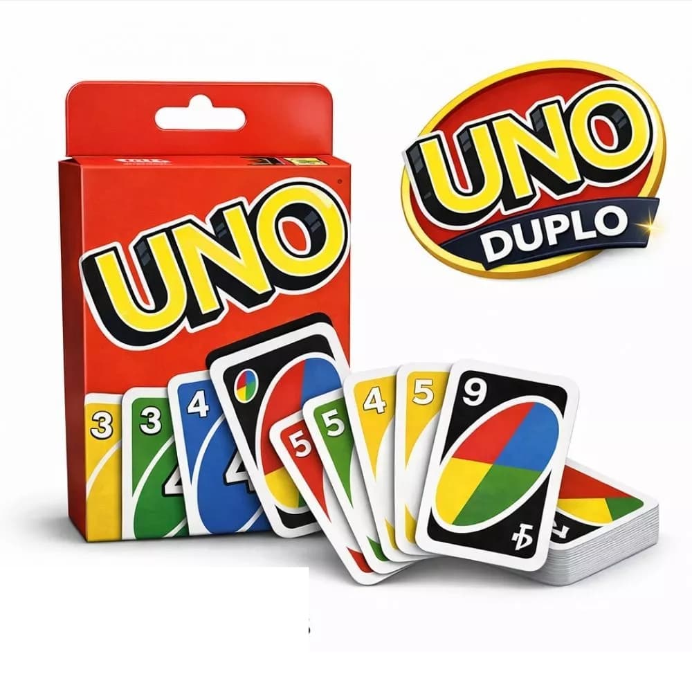 Jogo Uno Duplo 112 Cartas Modelo Oficial Lacrado Envio Rápido Diversão para toda Fámilia Kit 1 2 5 unidades
