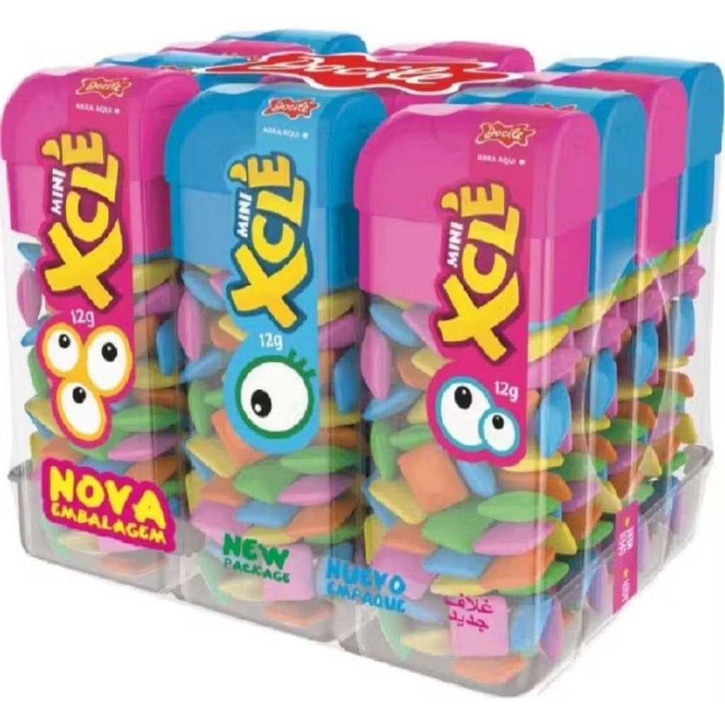 Mini Chiclete Docile tipo Tic Tac Tutti Frutti Pote com 12un de 12g cada -