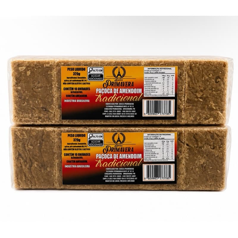Paçoca De Amendoim Tradicional 20 unidades 640g
