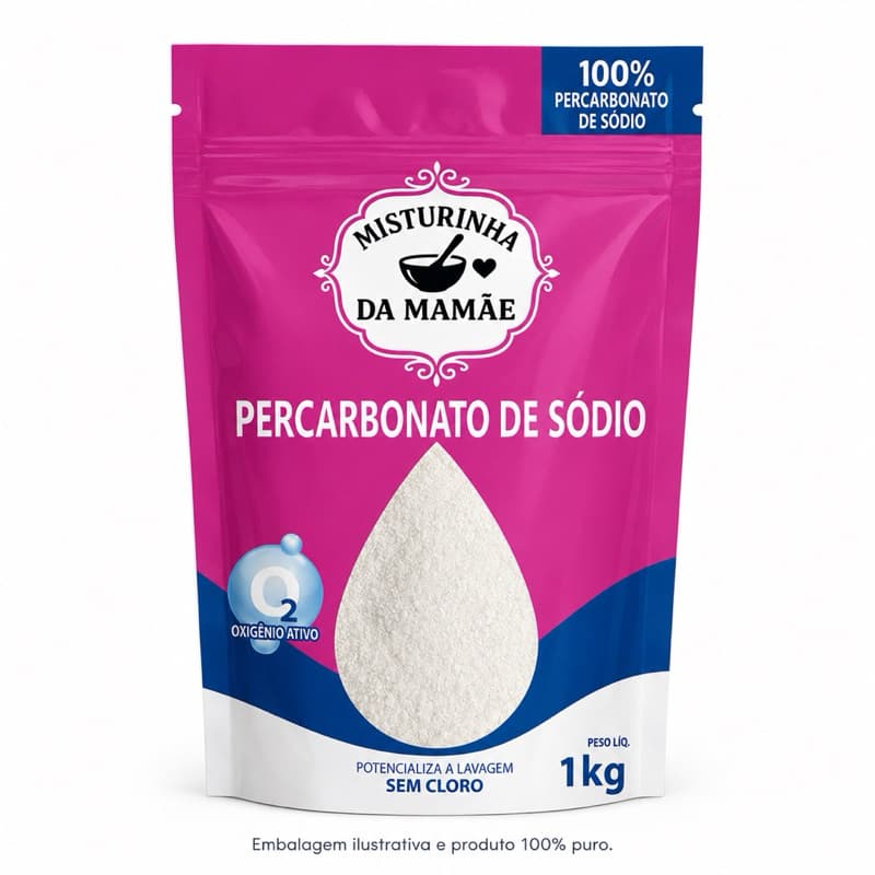 Percarbonato De Sódio Mamãe Tira Manchas Oxigênio Ativo Alvejante Sem Cloro Roupa Branca Colorida