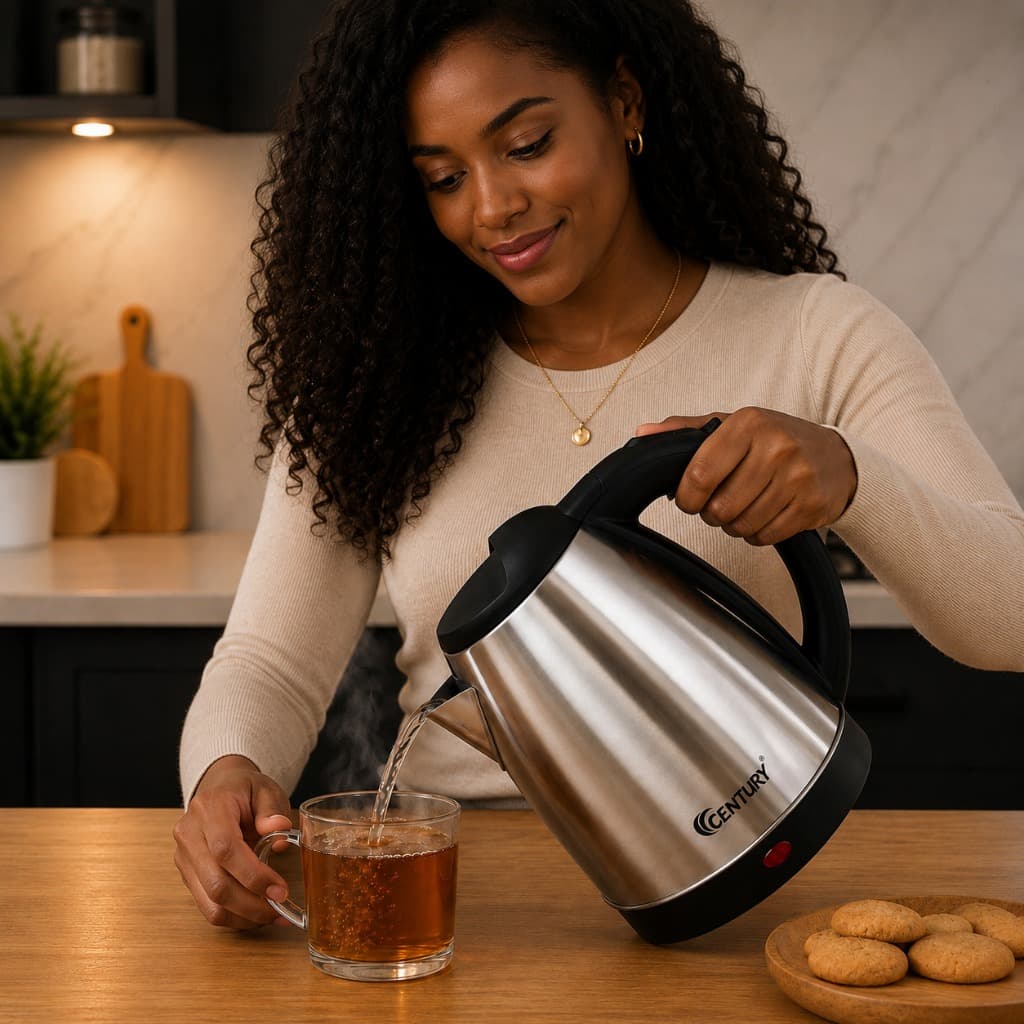 Bule Chaleira Elétrica Inox Durável Capacidade 1,8 LT Base Giratória Aquecimento Rápido 220v Fácil Uso