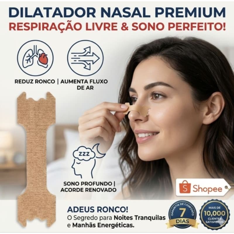 Dilatador Nasal Anti-Ronco - Reduz Ronco e Congestão, Confortável e Portátil