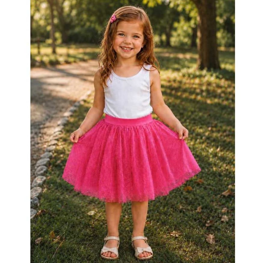 Saia Tule Modinha Moda Com Gliter PROMOÇÃO Saia Infantil Tamanho RN aos 10