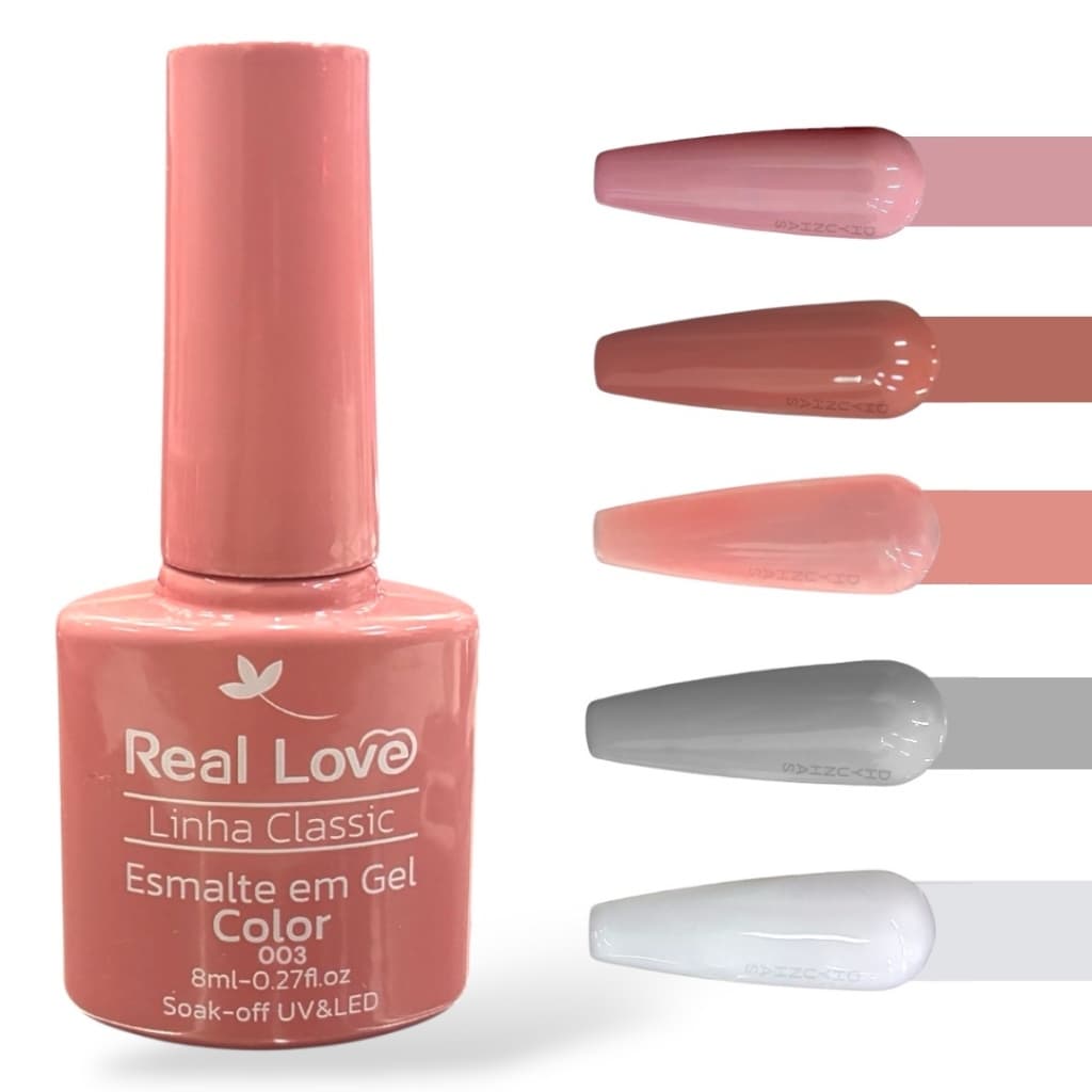 Esmalte em Gel Real Love Linha Classic 8ml Varias Cores UV LED