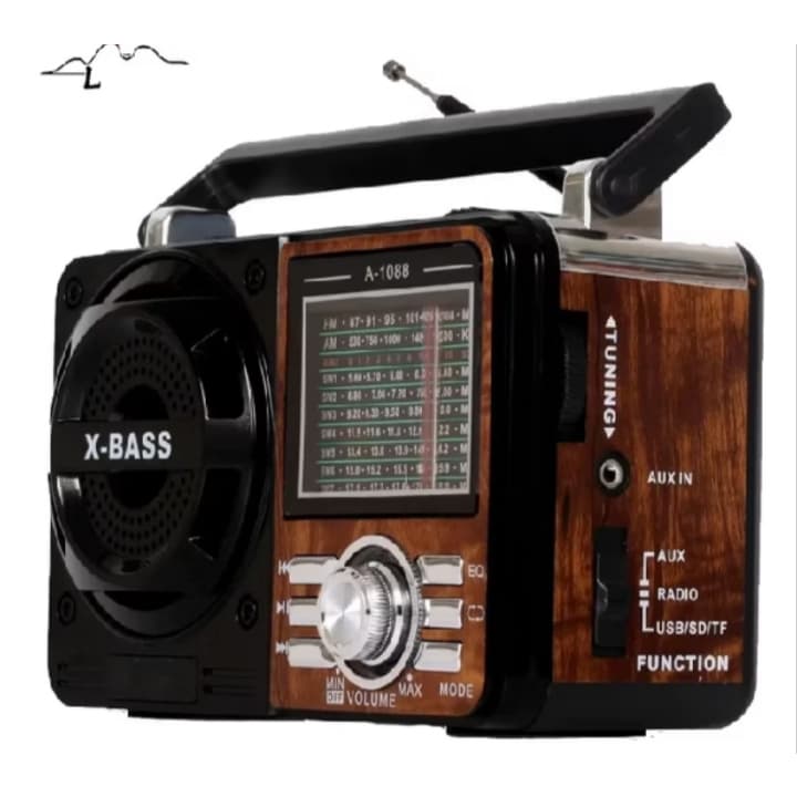 Rádio Retrô Vintage Portátil A Pilha E Tomada Am Fm Sw Pendrive Com Sd Usb