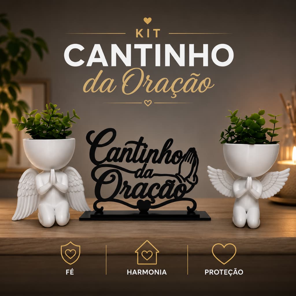 Decoração Cantinho da Oração com Vasos Decorativos para Sala Quarto e Escritório