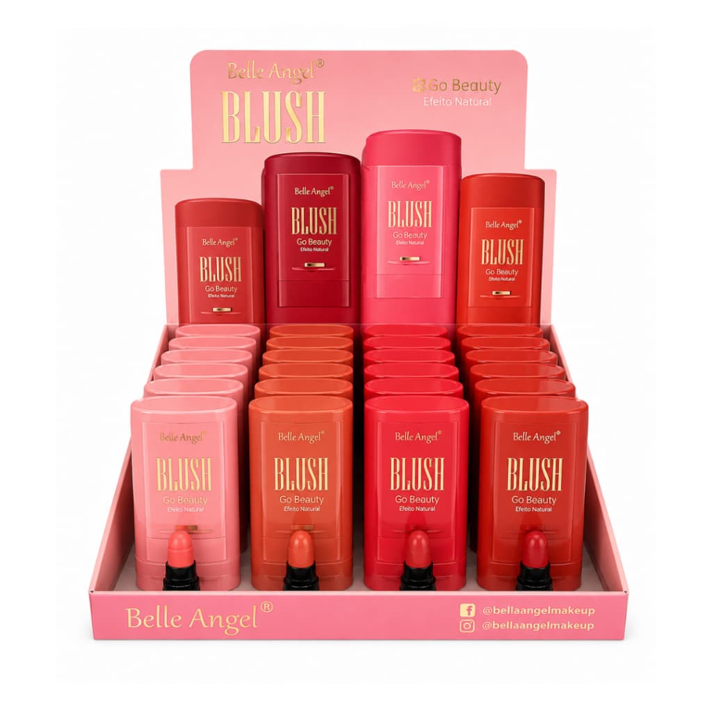 Blush Bastão Belle Angel Stick Cremoso Alta Pigmentação Maquiagem Natural Longa Duração  | RB005