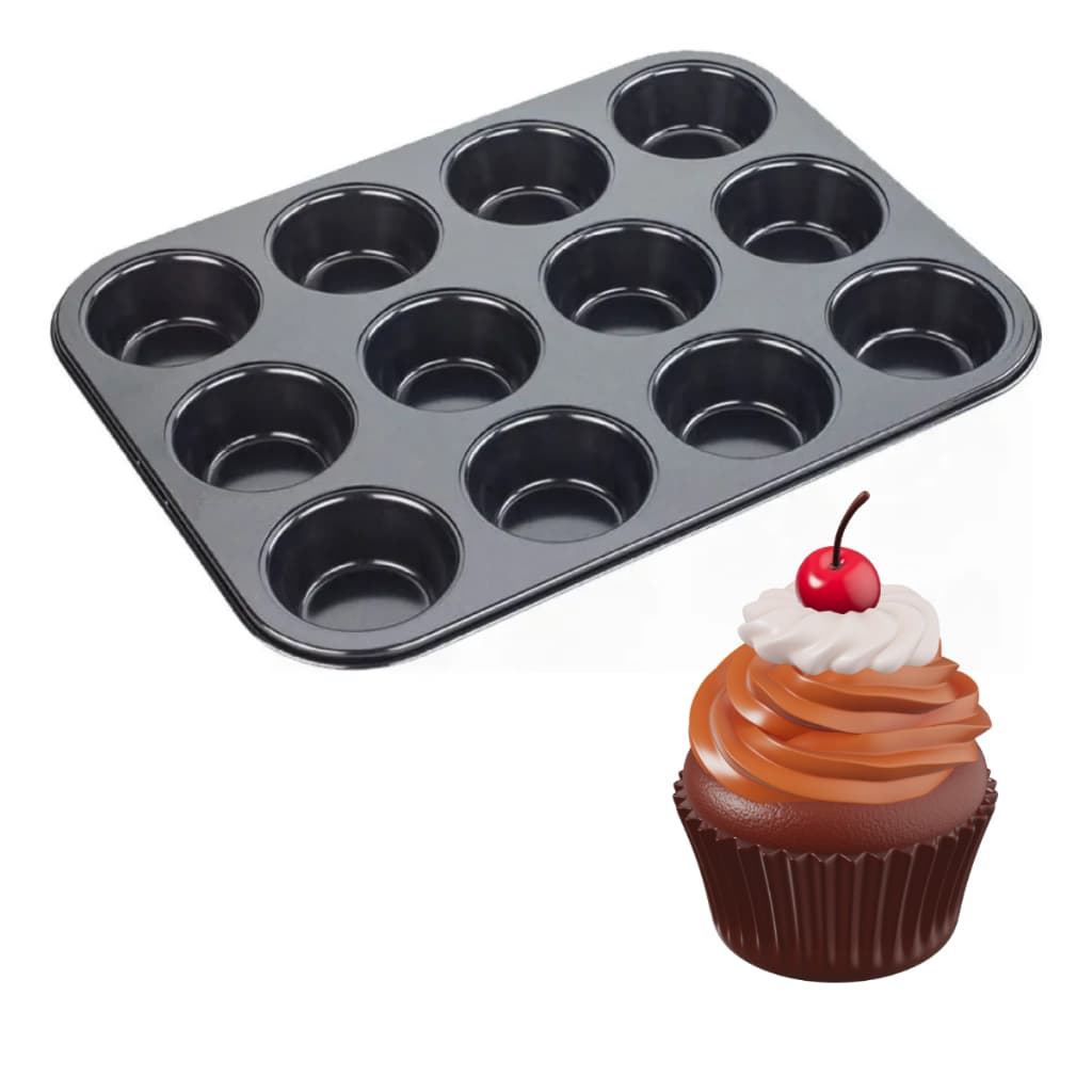 Forma para Cupcake e Muffin 12 Cavidades Antiaderente Relobraz