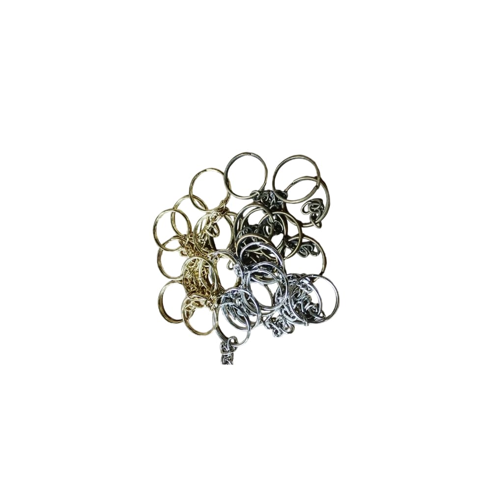 Argola para chaveiro C/ corente Niquelado, Latão e Ouro velho - 40 UN