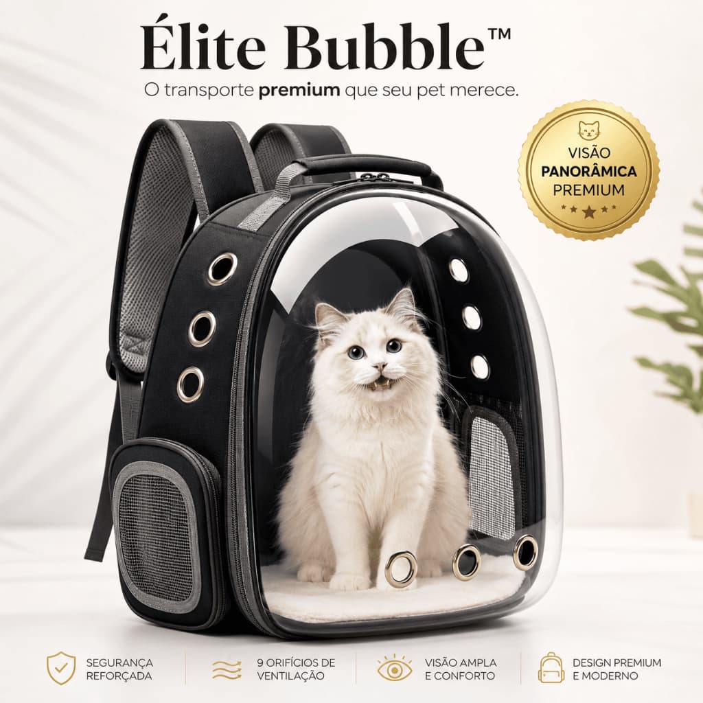 Mochila Pet Transporte Cães E Gatos Pequenos Visão Ampla Bolsa Transportadora Pet Confortável