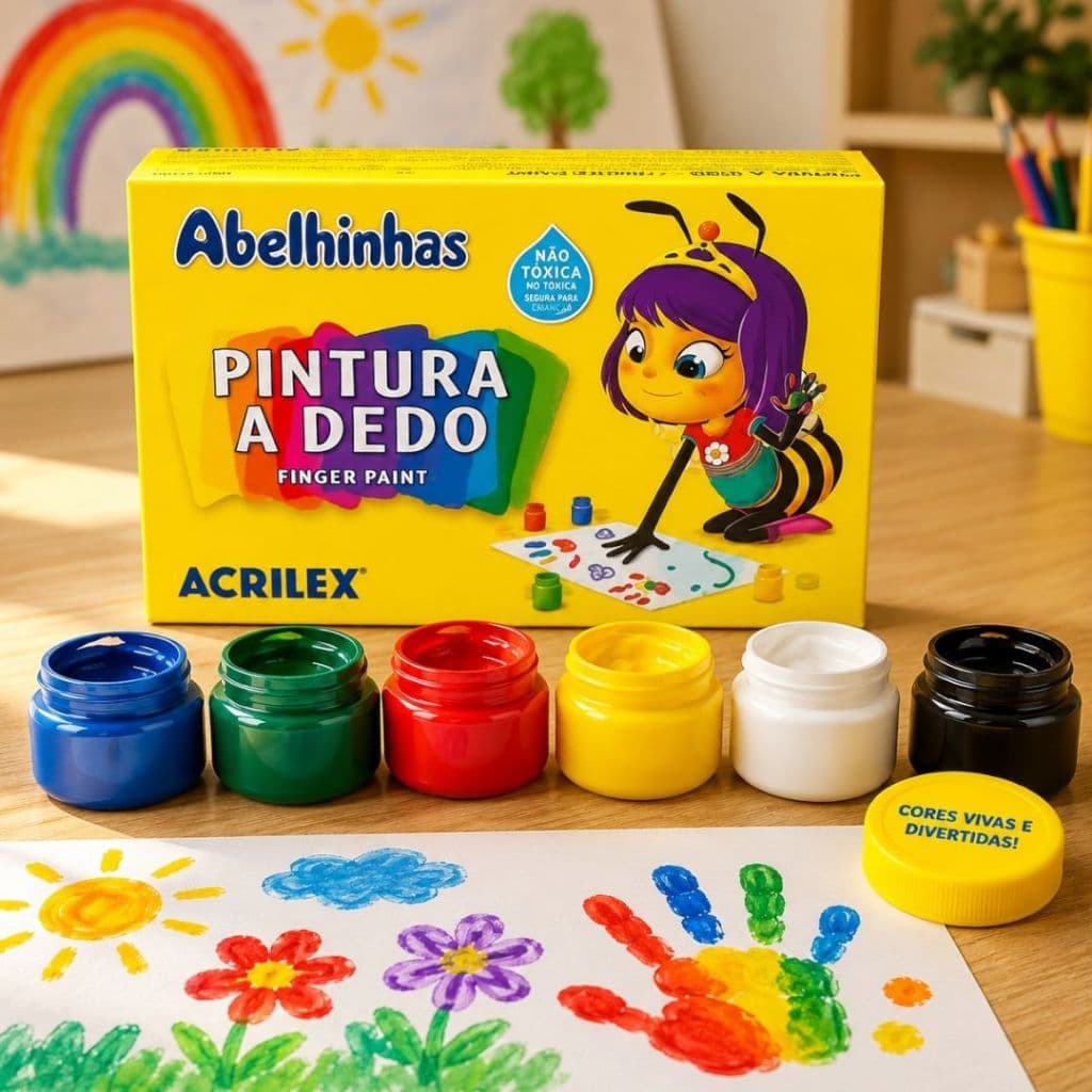 Tinta Pintura A Dedo Lavável 30ml 6 Cor