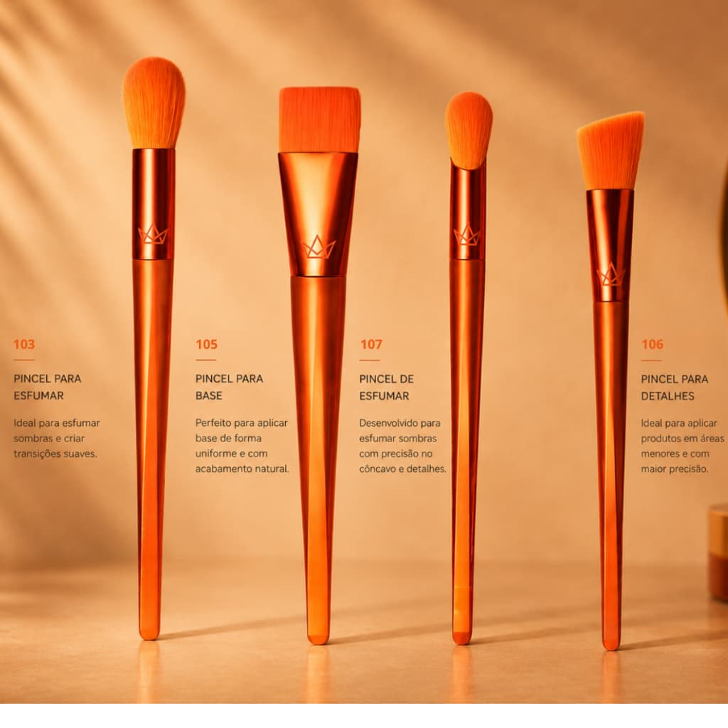 Pincéis de Maquiagem Profissional Base Contorno Esfumador Detalhes