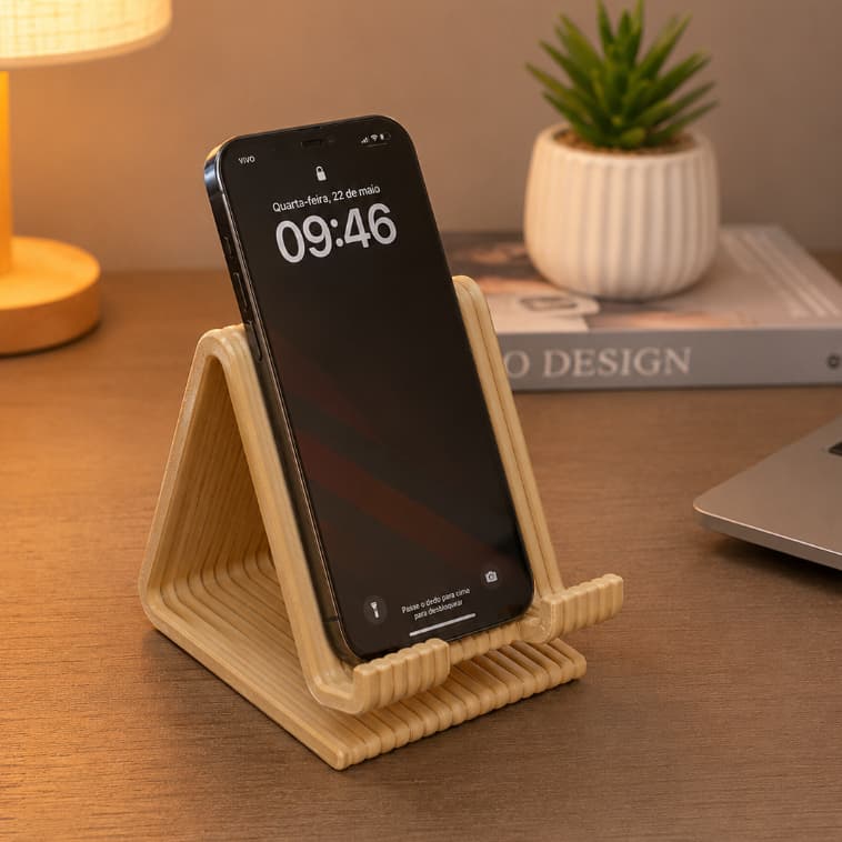 Suporte Porta Celular de Mesa Canelado para Escritório e Home Office ENVIO RÁPIDO