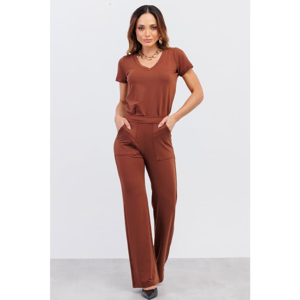 Conjunto Feminino Molecotton Pantalona Elegante
