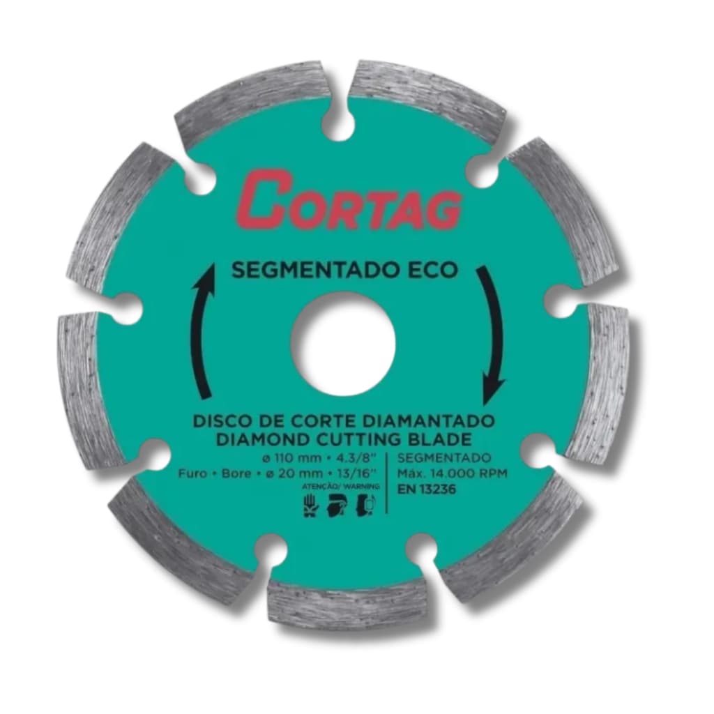 Disco De Corte Diamantado Segmentado Eco 110mm 4.3/8 Cortag
