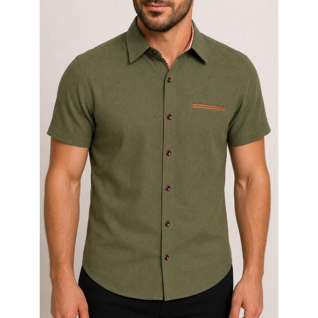 Camisa Camisete Manga Curta Masculina Luxo Camisa Premium Com Bolso Falso