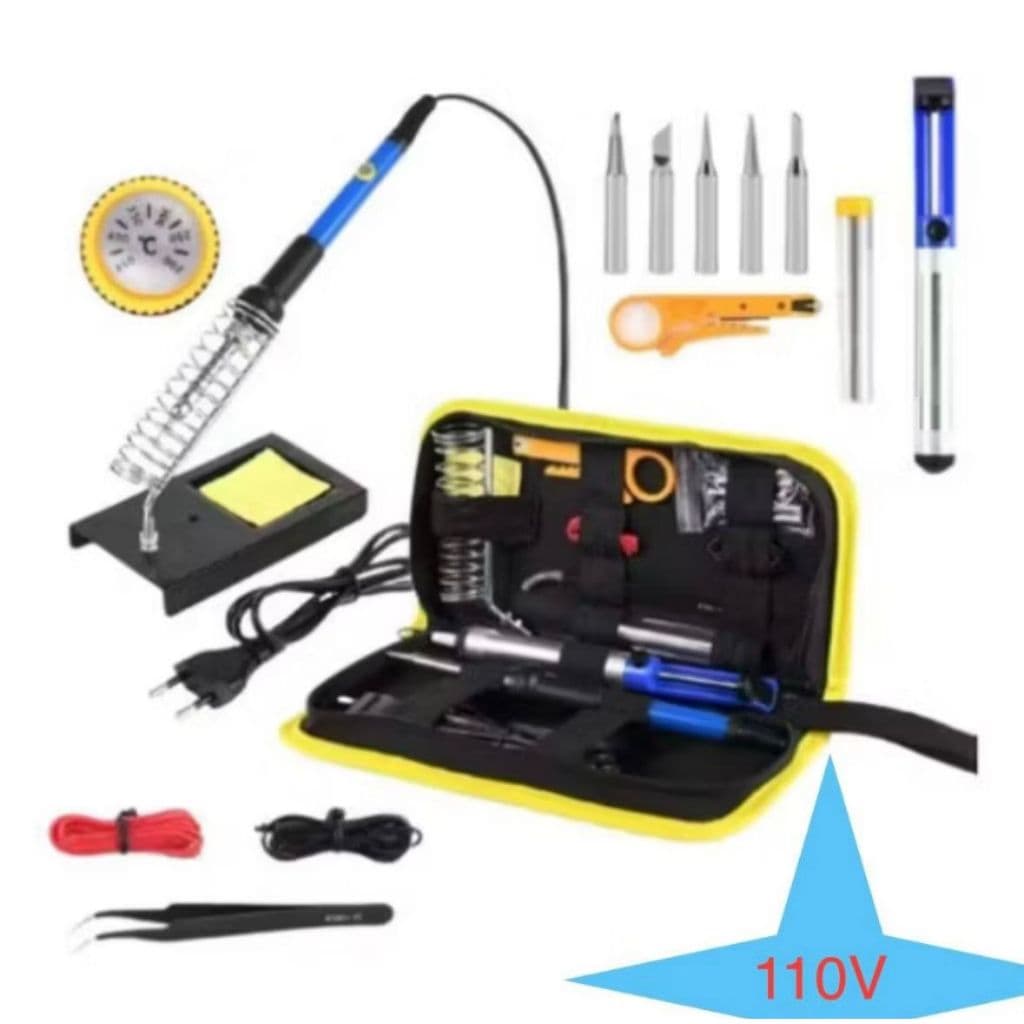 Kit Completo Ferro de Solda 60W 110V ou 220V  + Com Multímetro Digital e Acessórios