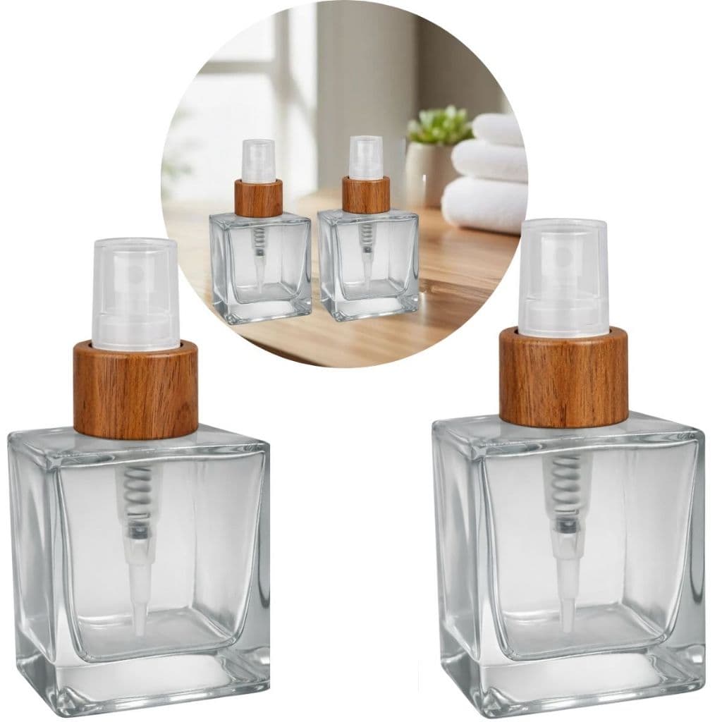 Kit 02 Frascos Cubo de Vidro 100ml Luxo -  para Aromatizador e Perfume 05-Cores de Valvulas
