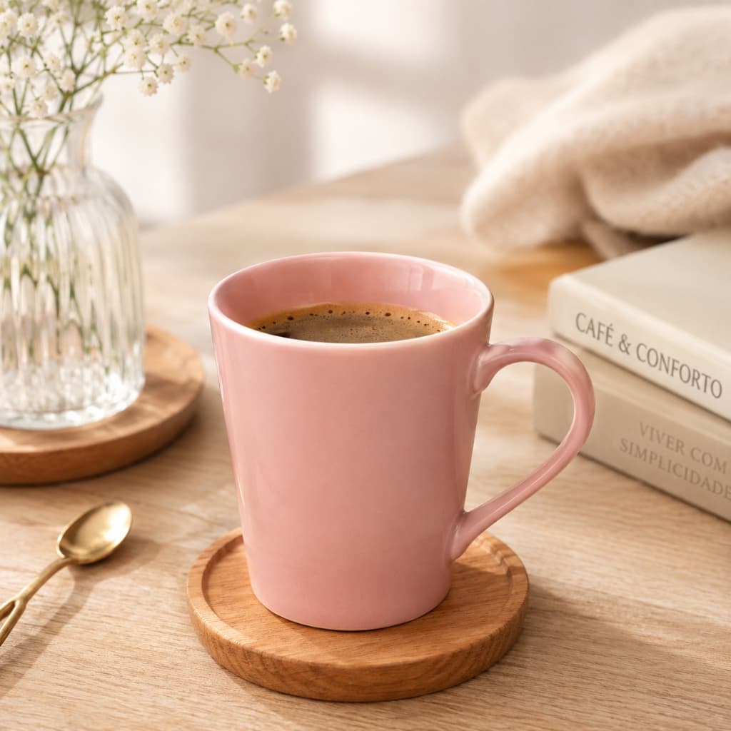 Xícara Caneca Tulipa Porcelana 250ml Colorida Café Chá Cappuccino Mesa Posta