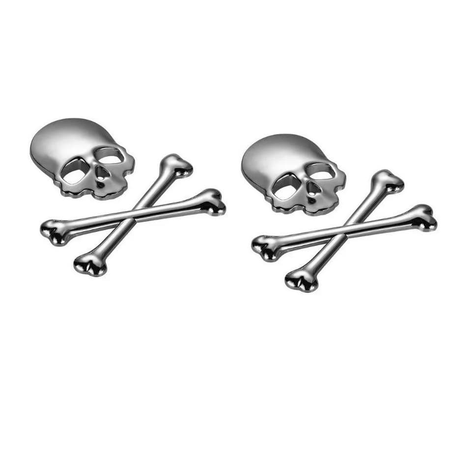 Adesivo automotivo - Emblema Skull Caveira 3D (Par) - Maverick - Harley - Landau V8