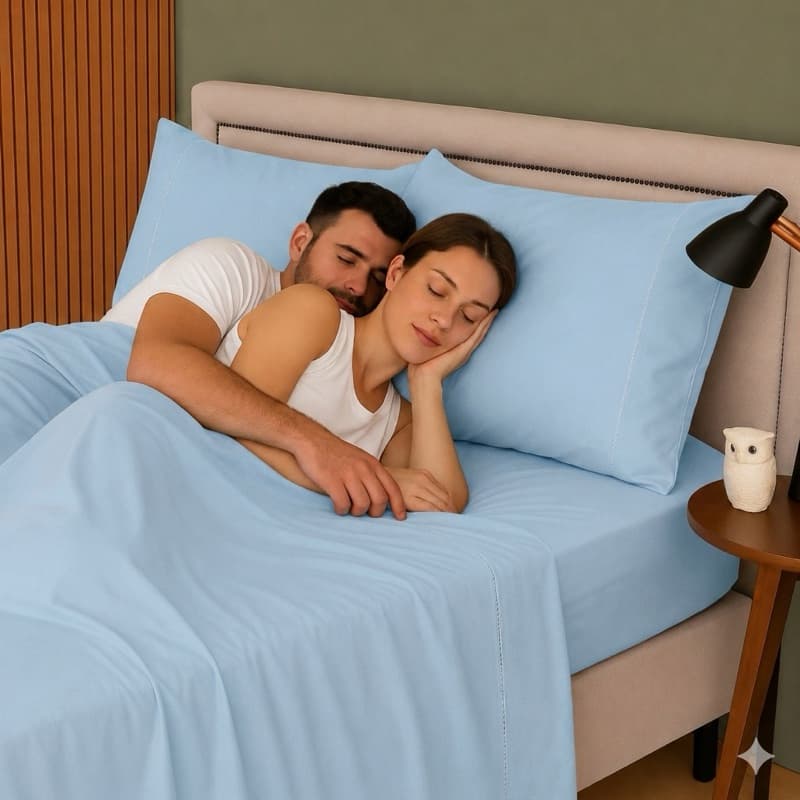 Jogo de Lençol Casal Padrão Cama 3 Peças 400 Fios Micropercal Fronha Ponto Palito
