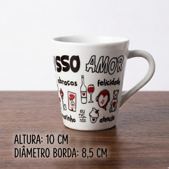 Canecas 290ml Namorados Faixa Kit Presente Elegante Morzao Xícara Café C Leite Chá Personalizada Com Amor