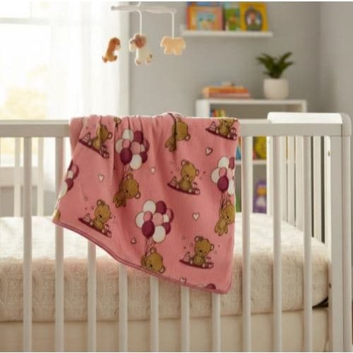 Cobertor Bonno Baby 90 X 110 Toque De Seda Etruria Meg Menina Rosa Ursinha Etruria
