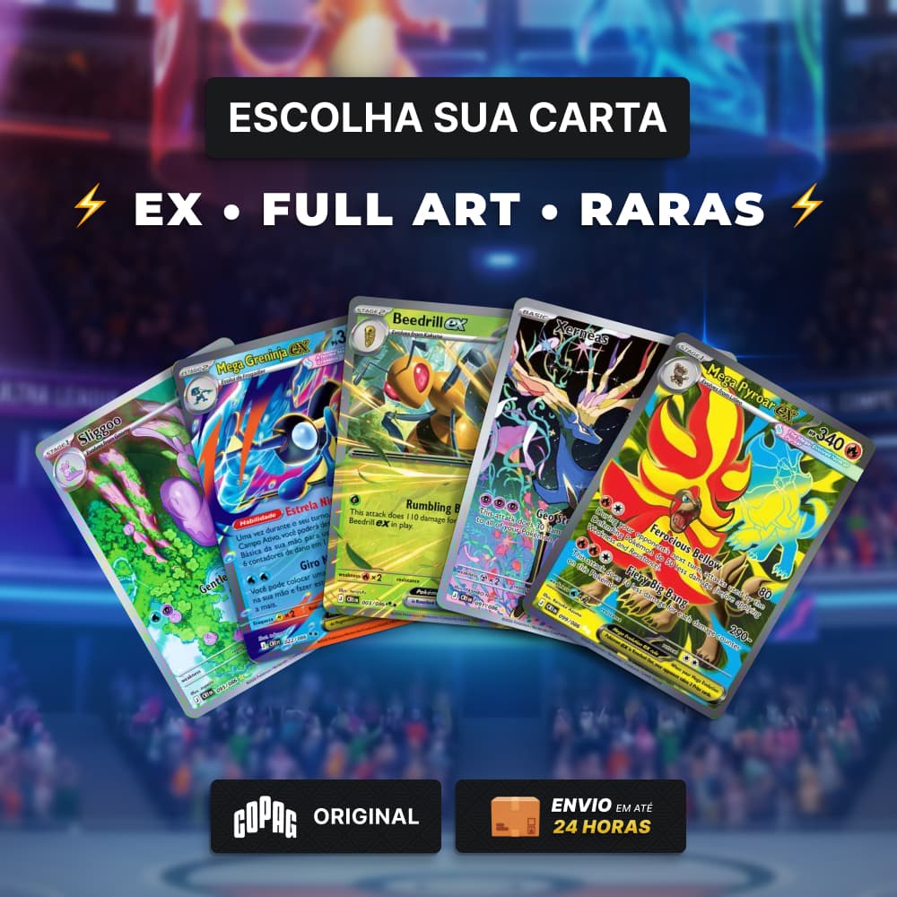 Cartas Pokémon TCG Avulsas | EX, Full Art, Raras, Ilustração Especial | Original Copag | PT-BR