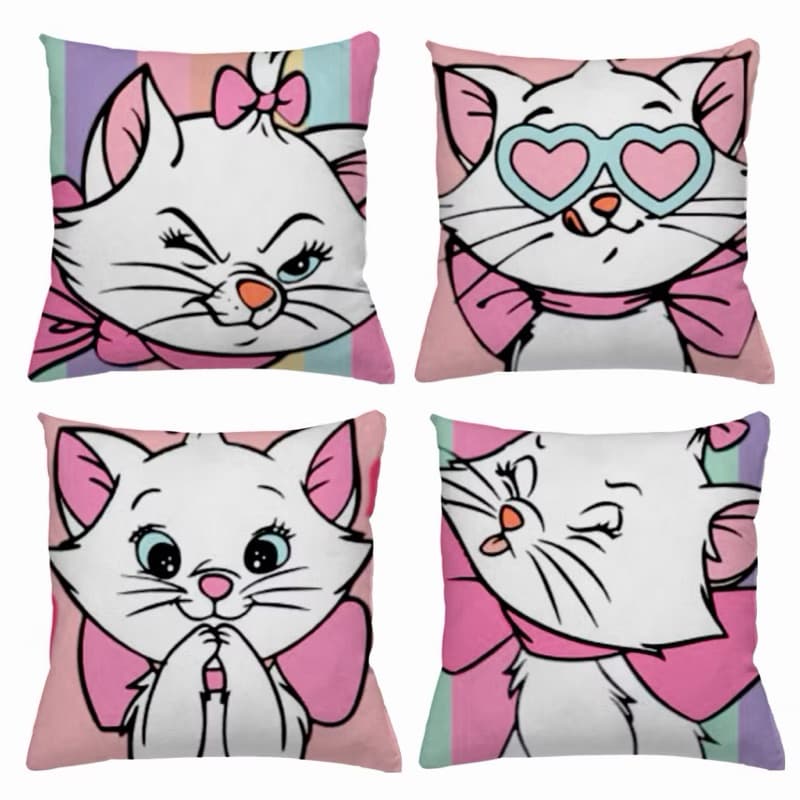 KIT 4 CAPAS DE ALMOFADAS IDEAL PARA DECORAÇÃO GATA MARIE, QUARTO, SALA, LOVE - TAMANHO 45X45