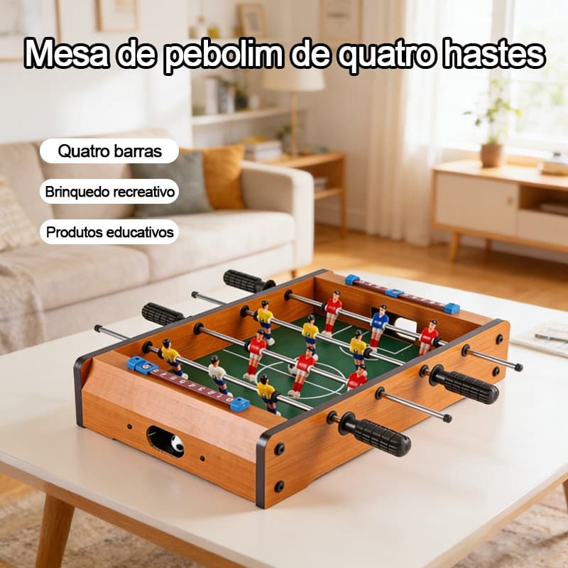 Mesa de Pebolim Jogo Futebol Pebolim Totó Jogo de Futebol de Mesa Mini Pebolim de Madeira Bolas
