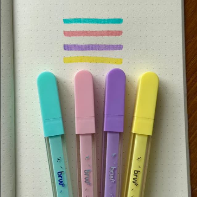 Kit Marcador Marca Texto Tons Pastel 4 Itens Brw