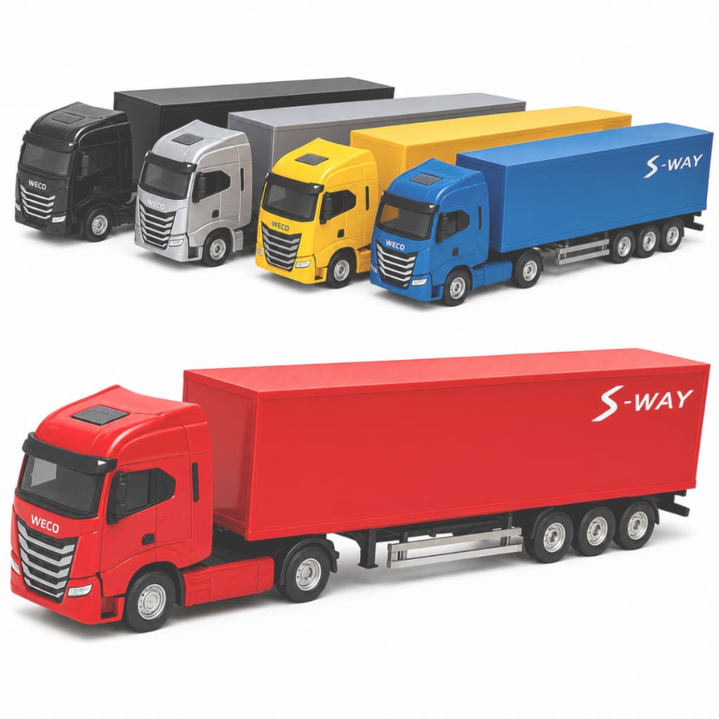 Brinquedo Infantil Caminhão Baú Iveco S-Way Miniatura Colecionável Para Menino- Usual Brinquedos