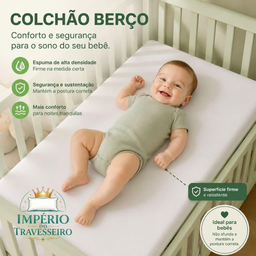 Colchão de Berço Americano e Nacional | Firme e Confortável | Antialérgico | Alta Durabilidade D23
