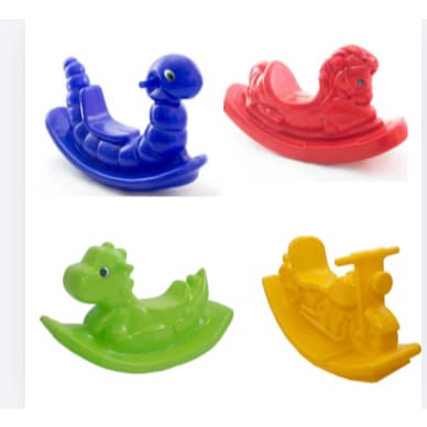 Kit Playground Infantil 4 Gangorras: Cavalinho, Motinha, Dino e Nhoca 🛝