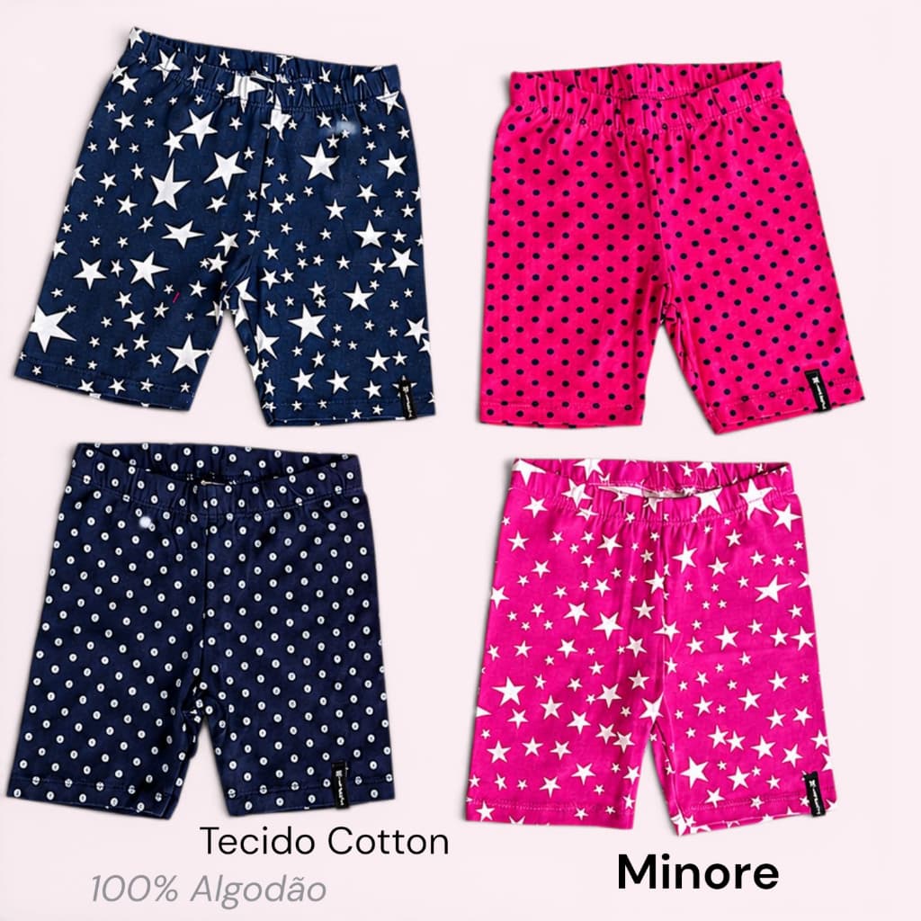 Bermuda Infantil Cotton 100% Algodão Menina Estampada
